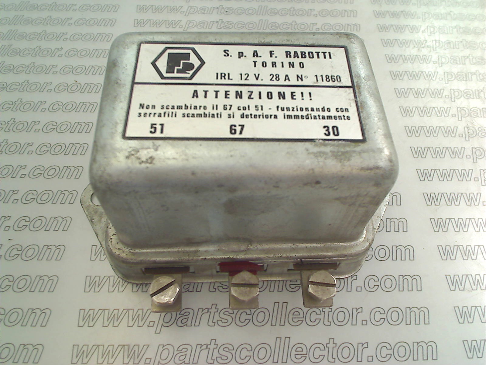 RABOTTI 11860 Electrical system code 10261 compatible with: FIAT 1300, FIAT 1500, FIAT 1800, FIAT 2100, FIAT 2300, FIAT CAMPAGNOLA, MAGNETI MARELLI MAGNETI MARELLI
